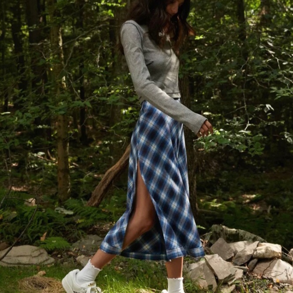 Emmet Plaid Midi Skirt